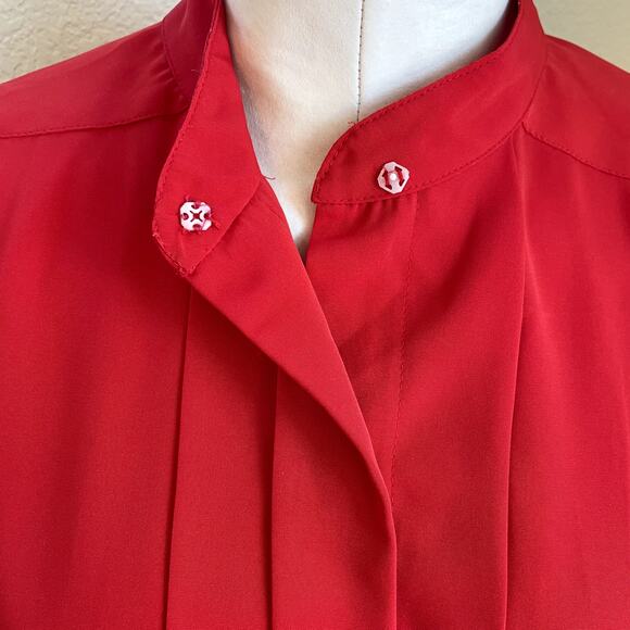 Vintage Josephine red button down blouse womens top XL - Picture 6 of 8